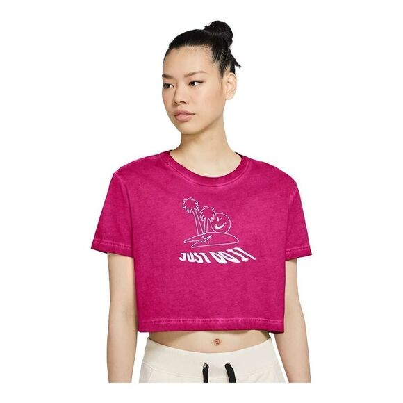 Nike Sportswear Women's Spring Break Cotton Crop T Shirt, Relaxed Fit - Picture 1 of 10